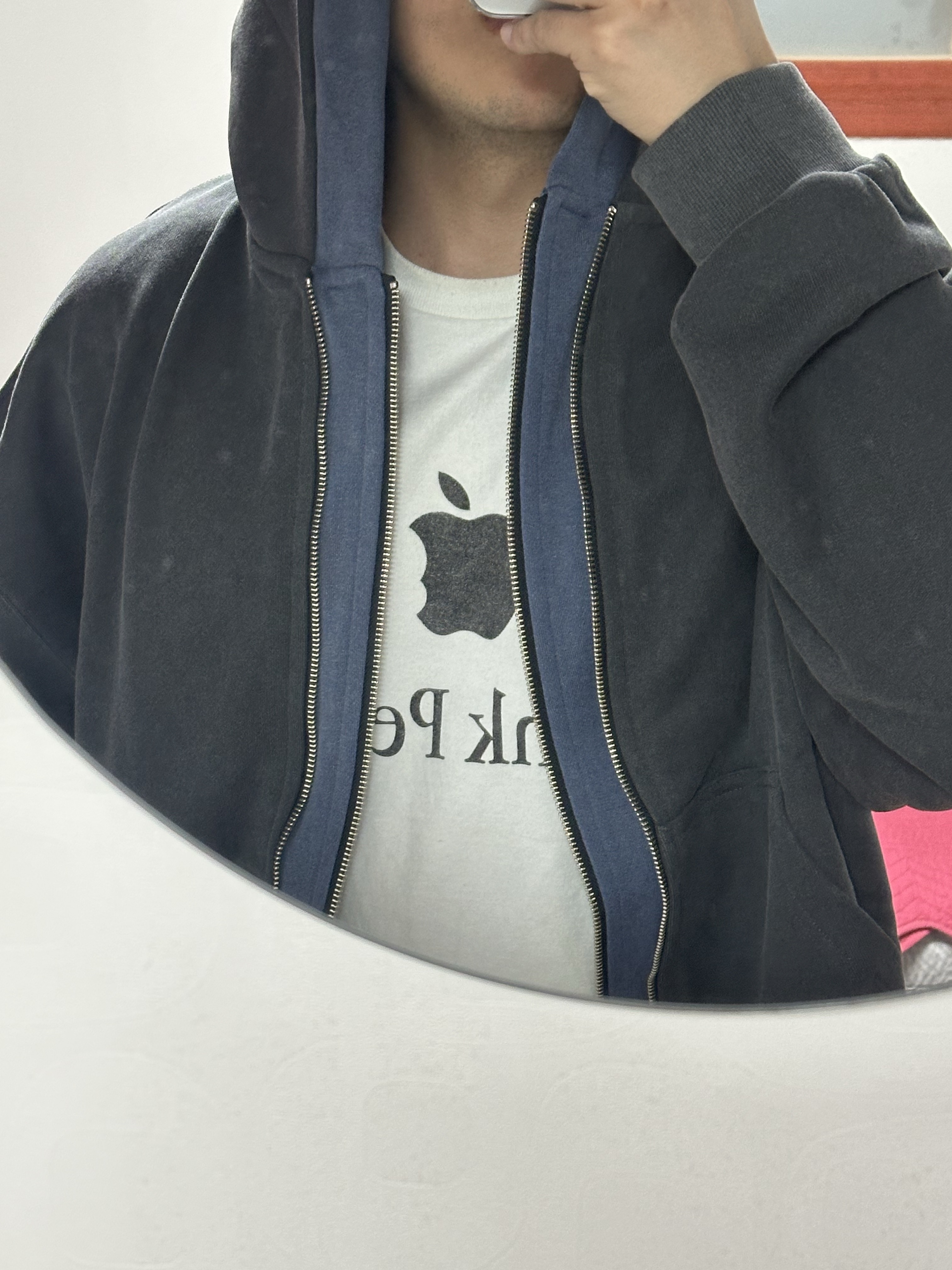 Nonnod Duplex Hooded Zip-Up Chacoal 착용 스타일