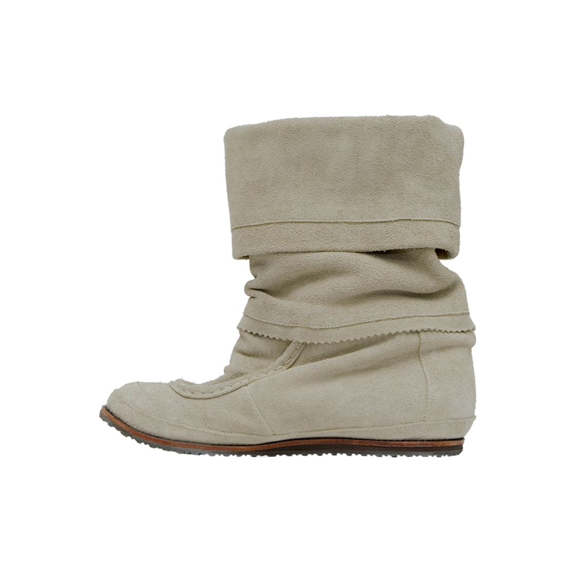 [프리오더] 폴리테루 우먼 폴딩 부츠 스웨이드 베이지([프리오더] Polyteru Women Folding Boots Suede Beige) - 3