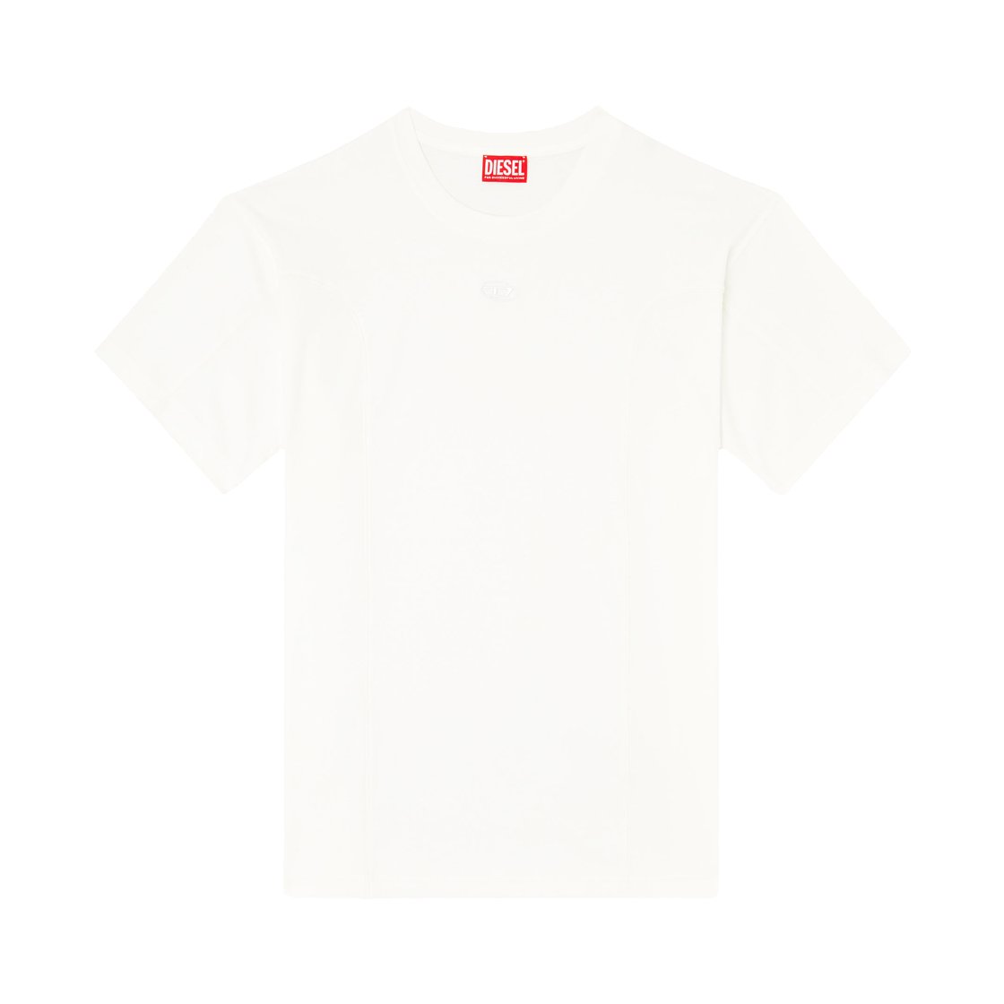 디젤 티셔츠 솔리드 컬러 패널즈 화이트(Diesel T-Shirt with Solid Color Panels White) - 1