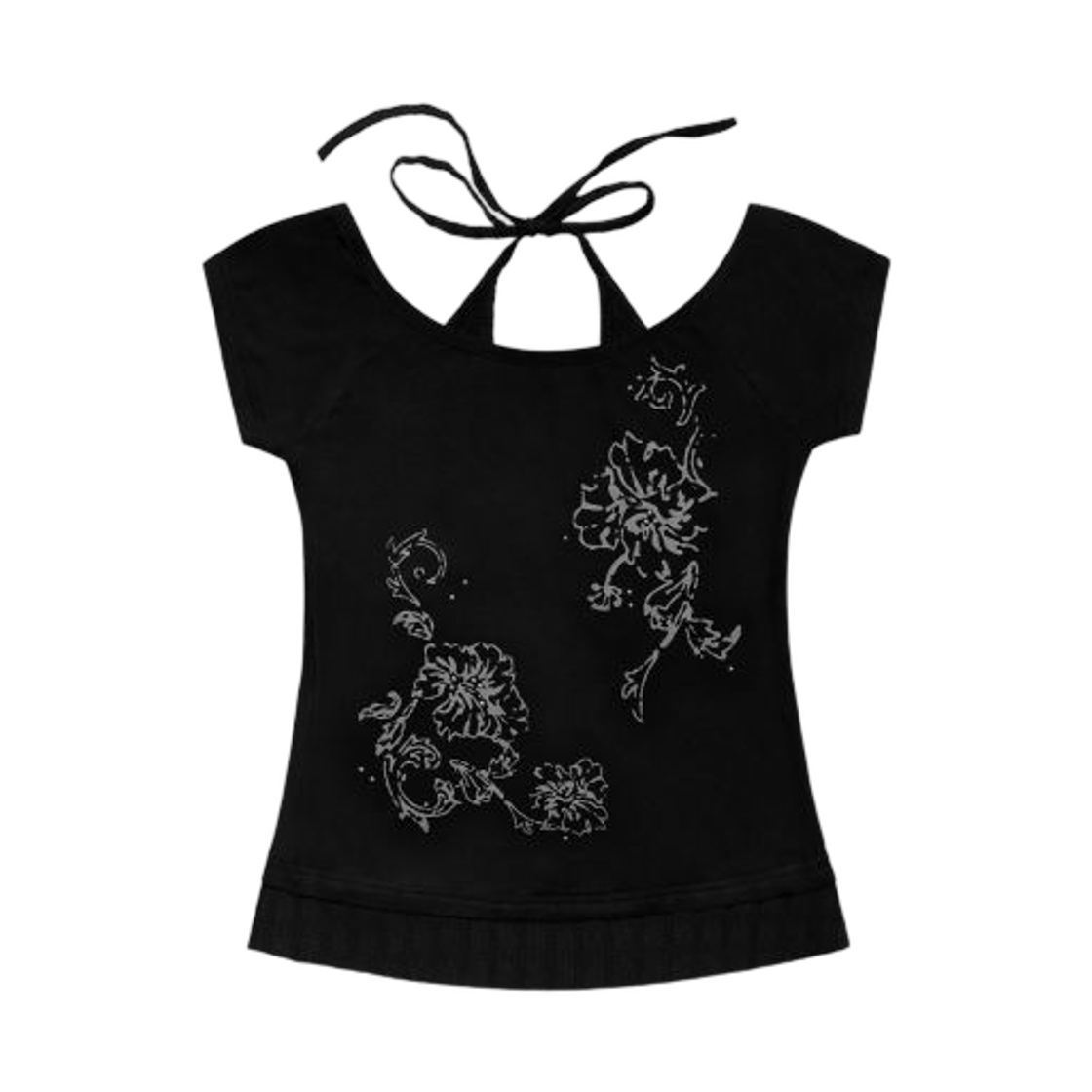 F26QB136BK (W) Fancy Club Rosie Halter Off Shoulder Top Black