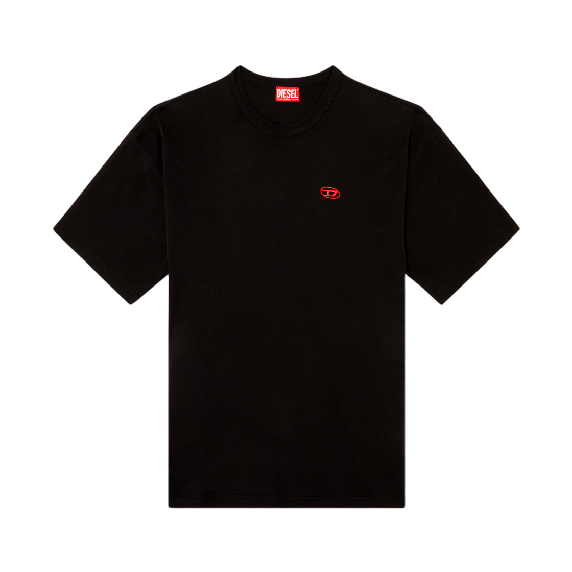 A185350AIJU-9XX Diesel T-Shirt with Red Oval D Black