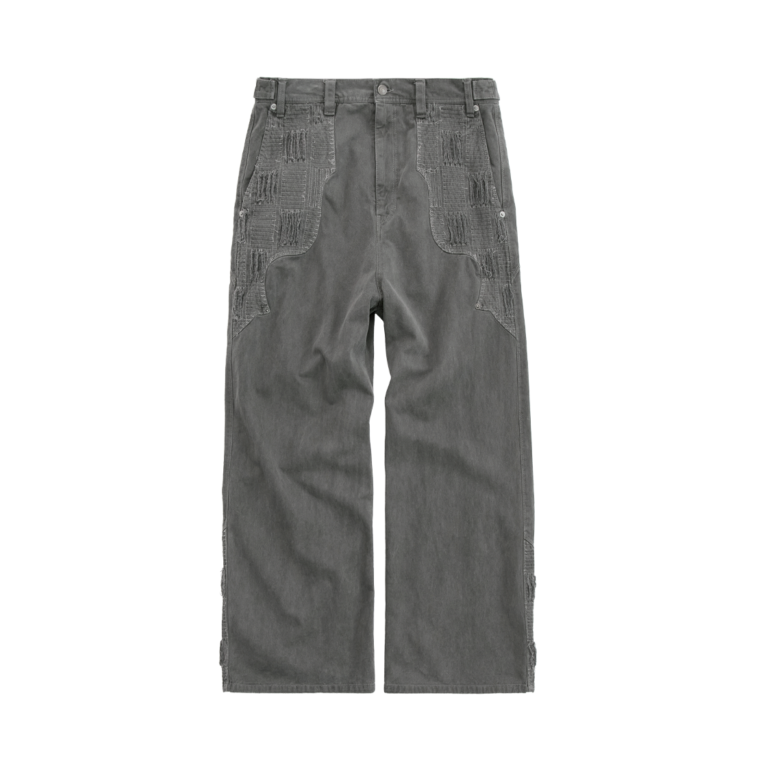 폴리테루 1011 웨스턴 보로 팬츠 카키 그레이(Polyteru 1011 Western Boro Pants Khaki Gray)