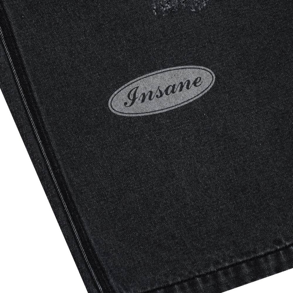 인세인개러지 데님 하프 팬츠 - 블랙(INSANE GARAGE Denim Half Pants_Black) - 4