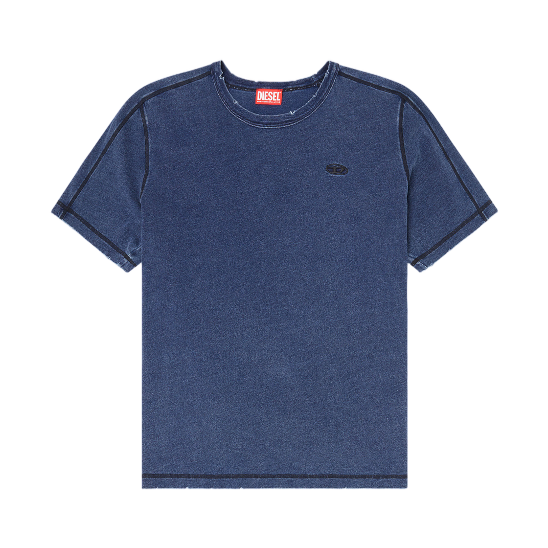 A202630QMBS-01A Diesel Distressed T-Shirt with Denim Effect Blue
