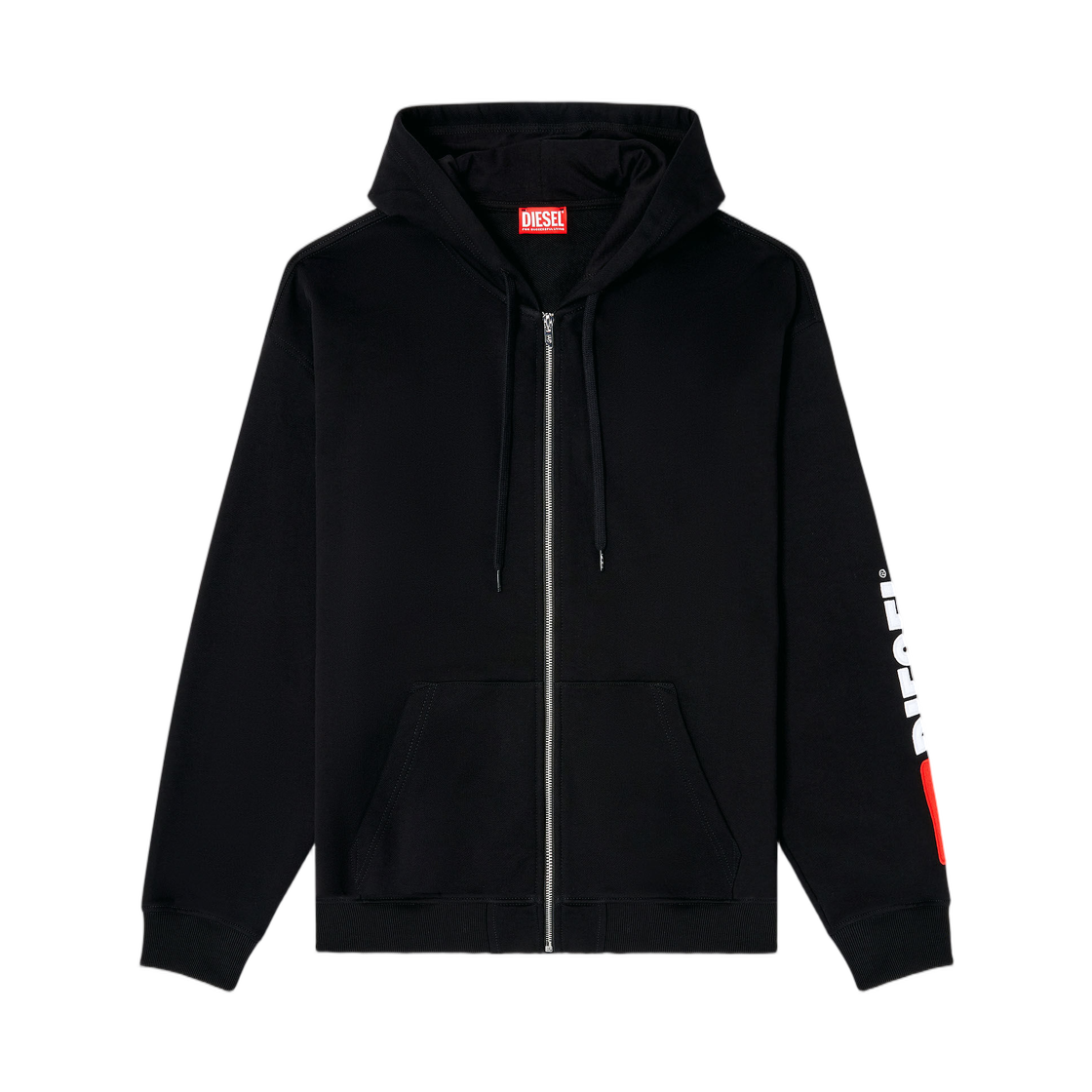 A200220GEAD-9XX Diesel Hoodie with Logo Patch Embroidery Black
