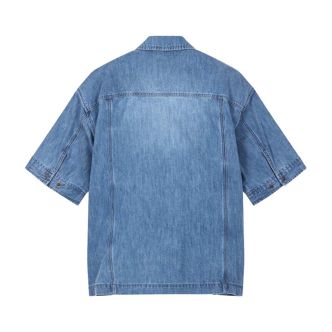 지오송지오 컬렉션 리오셀 데님 카라 지퍼 하프 셔츠 블루 BI3SH326BL(ZIOSONGZIO COLLECTION Lyocell Denim Collar Zipper Half Shirt Blue) - 2
