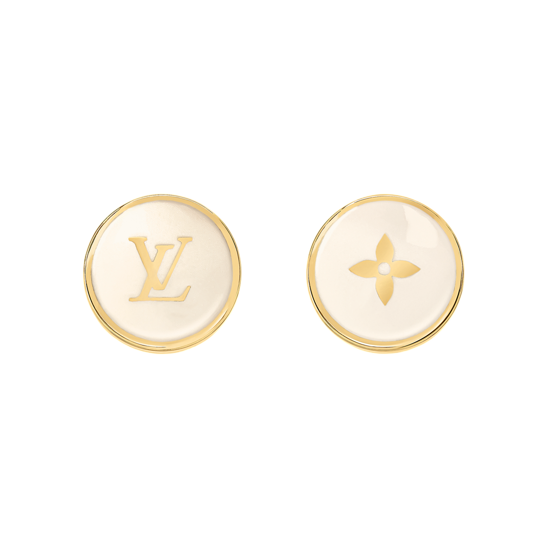 M03906 (W) Louis Vuitton LV Pearly Confetti Earrings Gold