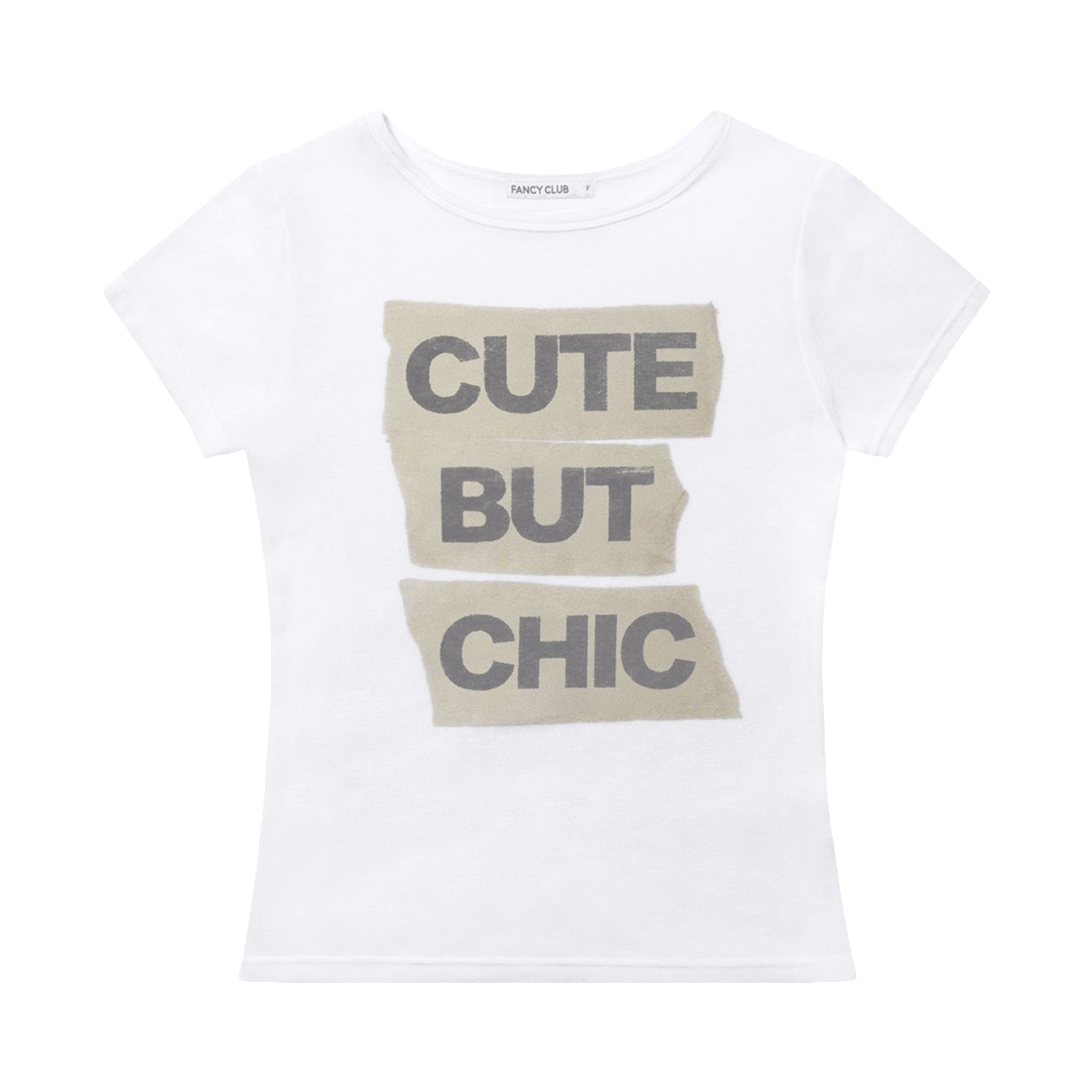 (W) 팬시 클럽 C.B.C 티셔츠 화이트((W) Fancy Club C.B.C T-Shirt White)
