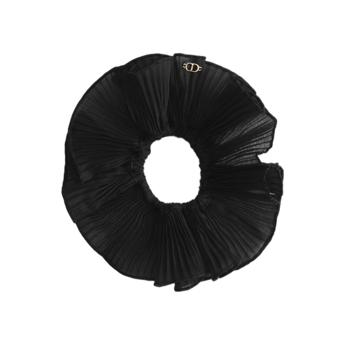 CPS00017EPLS-C900 (W) Dior Chouchou Hair Tie Pleated Silk Organza Black