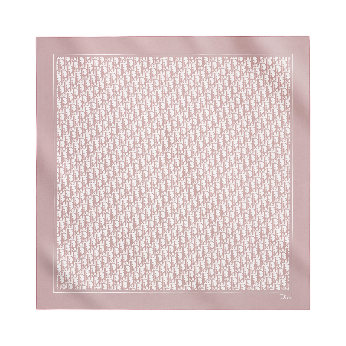 64TC090D6138-C408 (W) Dior Oblique Square 90 Scarf Silk Twill Pink Gray