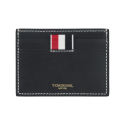 Thom Browne Vacchetta Leather Single Card Holder Navy