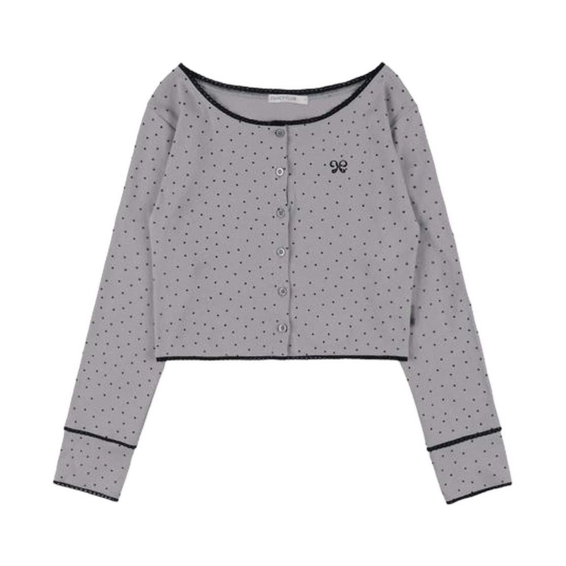 (W) 팬시 클럽 레이스 스타 베이직 가디건 그레이((W) Fancy Club Lace Star Basic Cardigan Gray) - 1
