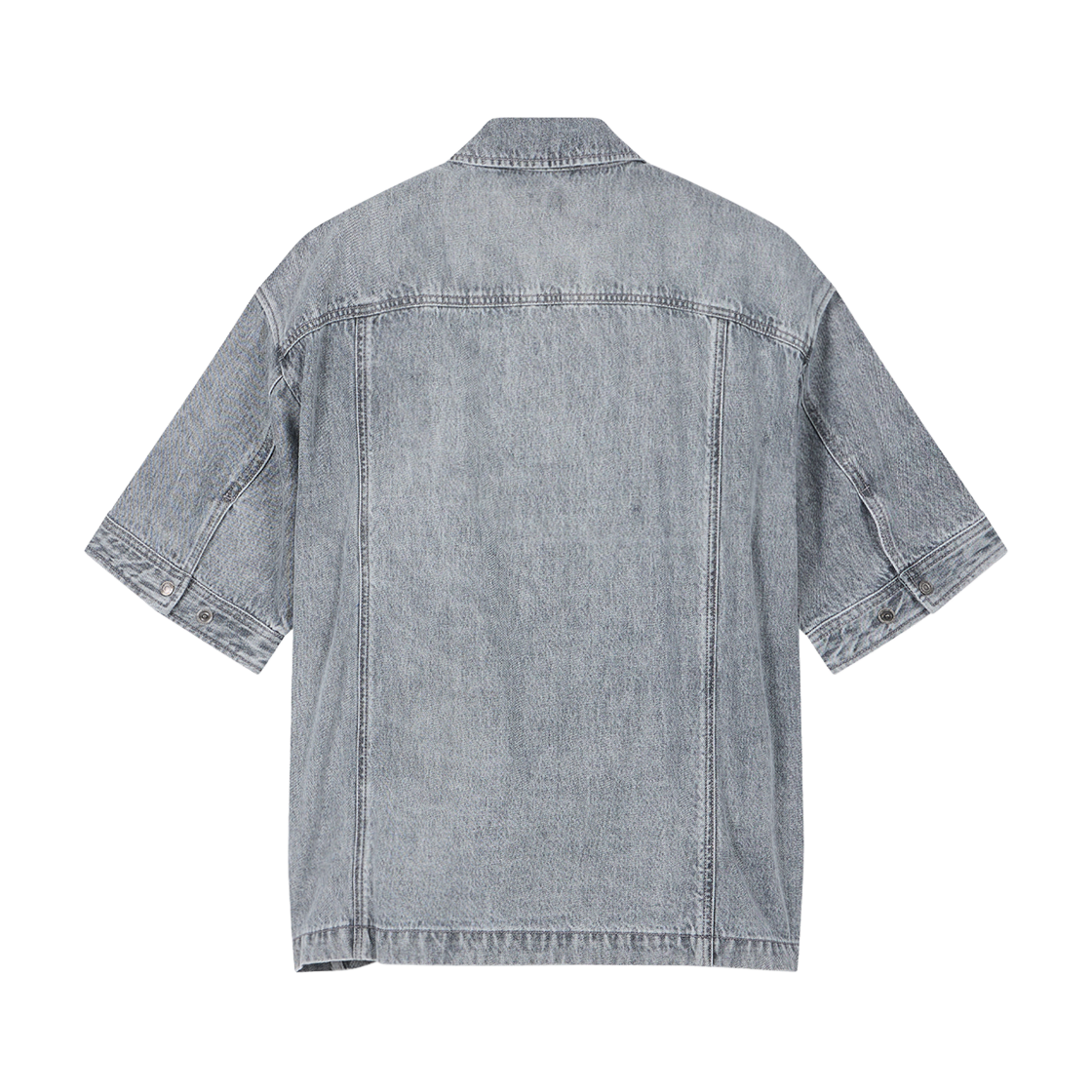 지오송지오 컬렉션 리오셀 데님 카라 지퍼 하프 셔츠 그레이 BI3SH325GY(ZIOSONGZIO COLLECTION Lyocell Denim Collar Zipper Half Shirt Gery) - 2