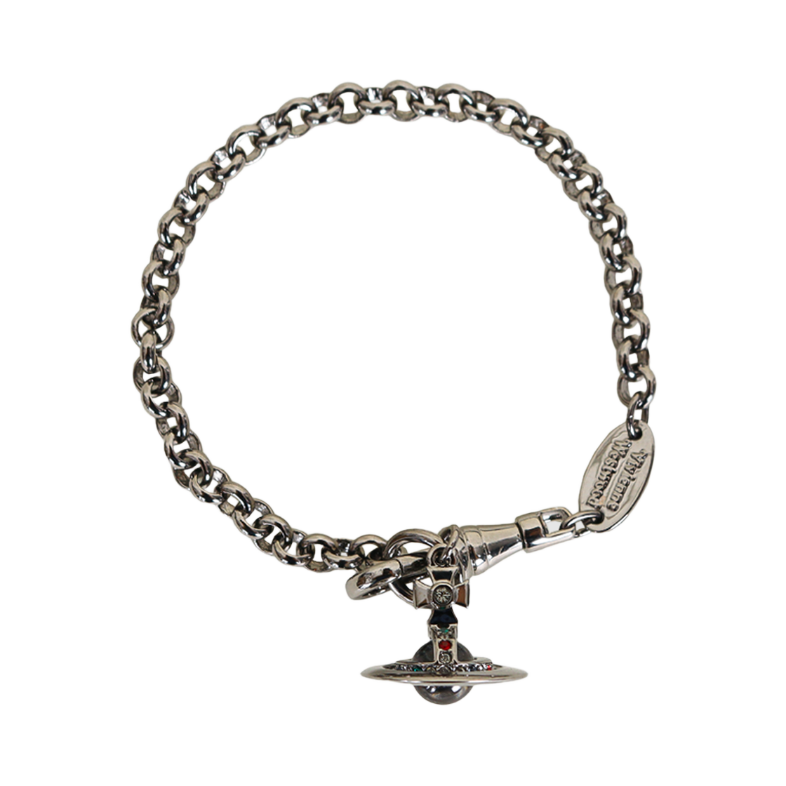 61020057 02S001 [25% 쿠폰] Vivienne Westwood New Petite Orb Bracelet Gunmetal