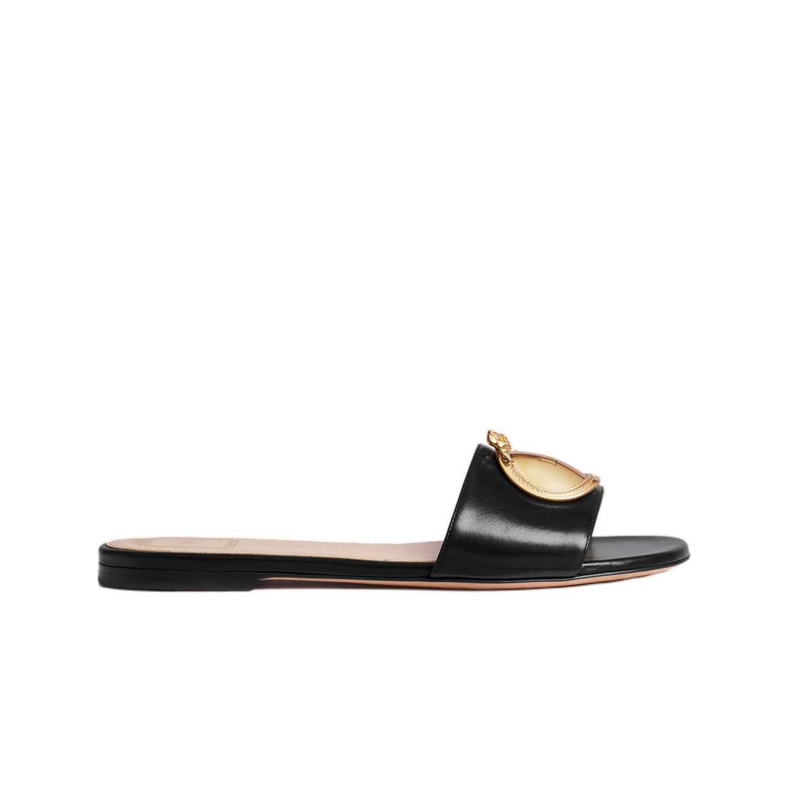 KCO694LAB-S900 (W) Dior Medallion Buckle Slide Lambskin Black