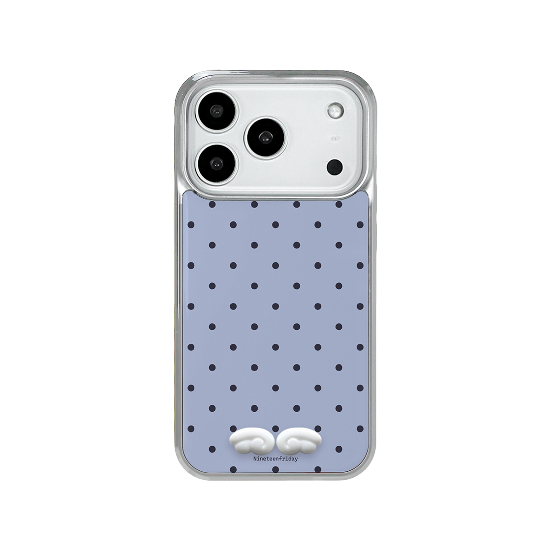 0022 NINETEENFRIDAY 3D Angel Dot Silver Magsafe Epoxy Case - BLUE