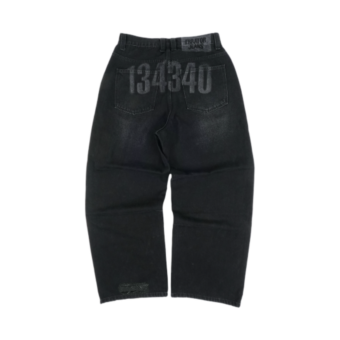 - ERTR 134340 Vintage Laser Denim Pants Black