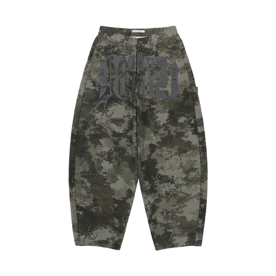 (W) 팬시 클럽 투스잼 와이드 데님 팬츠 카모((W) Fancy Club Tooth Jam Wide Denim Pants Camo)