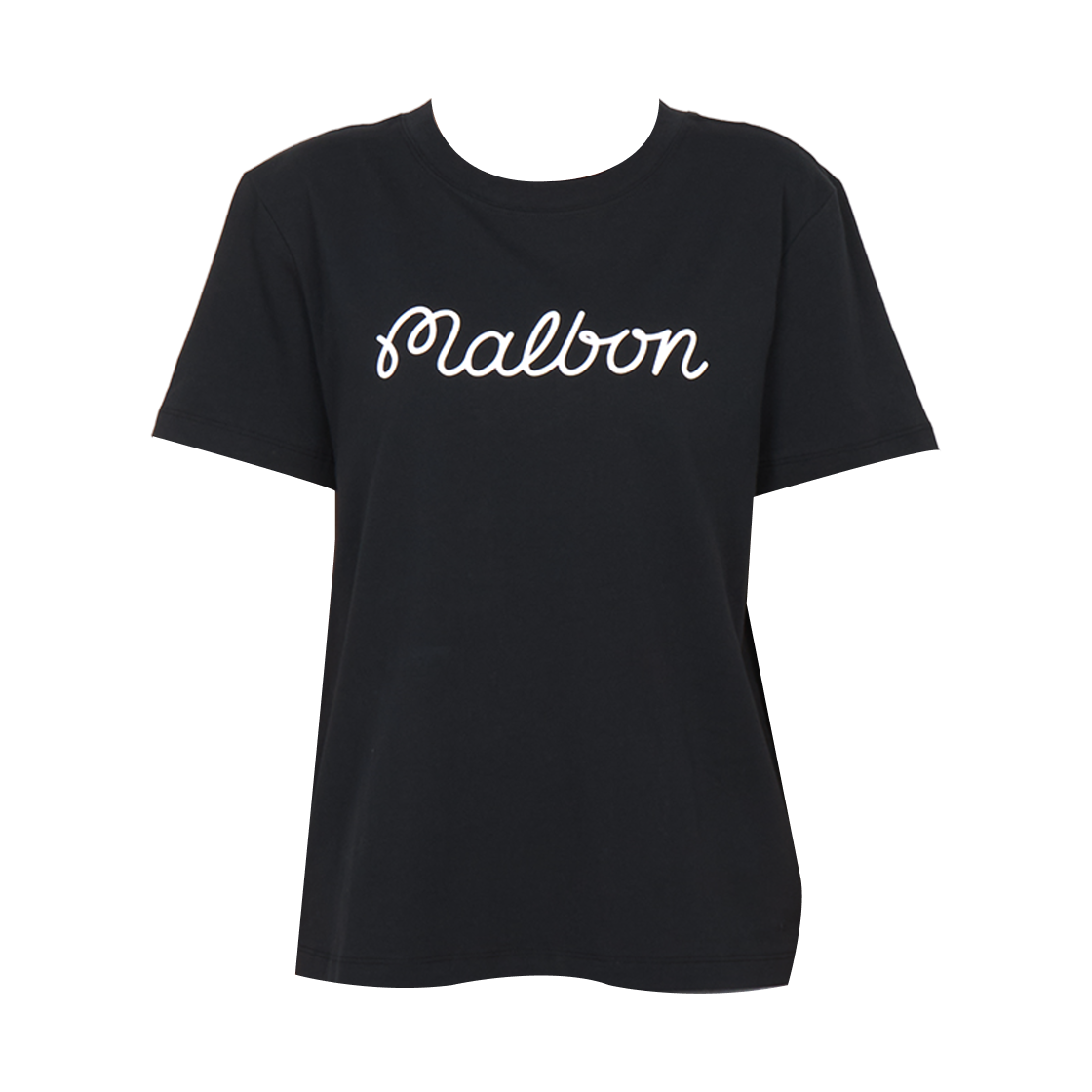 (W) 말본 골프 코제트 스크립트 티셔츠 블랙((W) Malbon Golf Cosette Script T-Shirt Black)