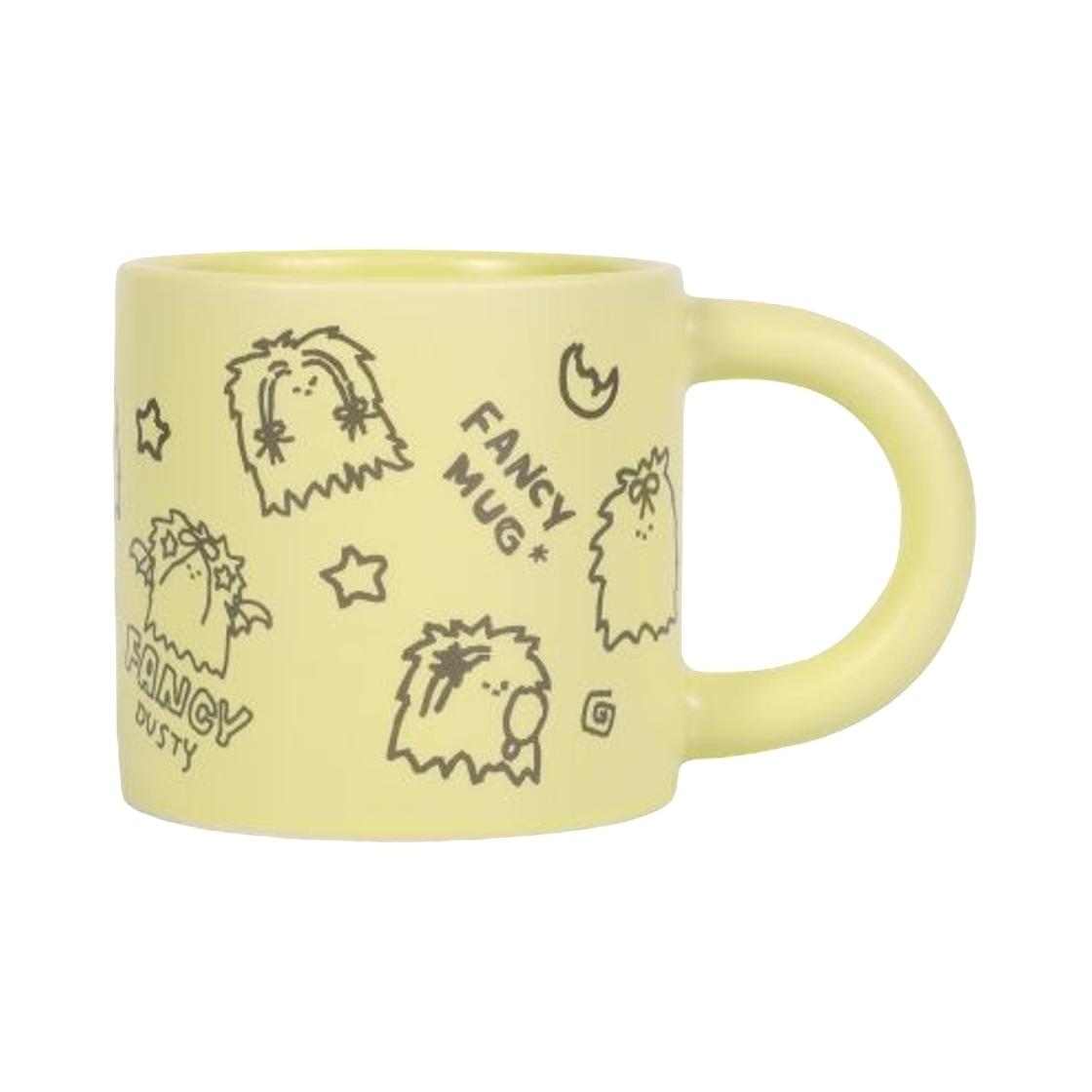 (W) 팬시 클럽 더스티 두둘 머그 컵 레몬 옐로우((W) Fancy Club Dusty Doodul Mug Cup Lemon Yellow) - 1