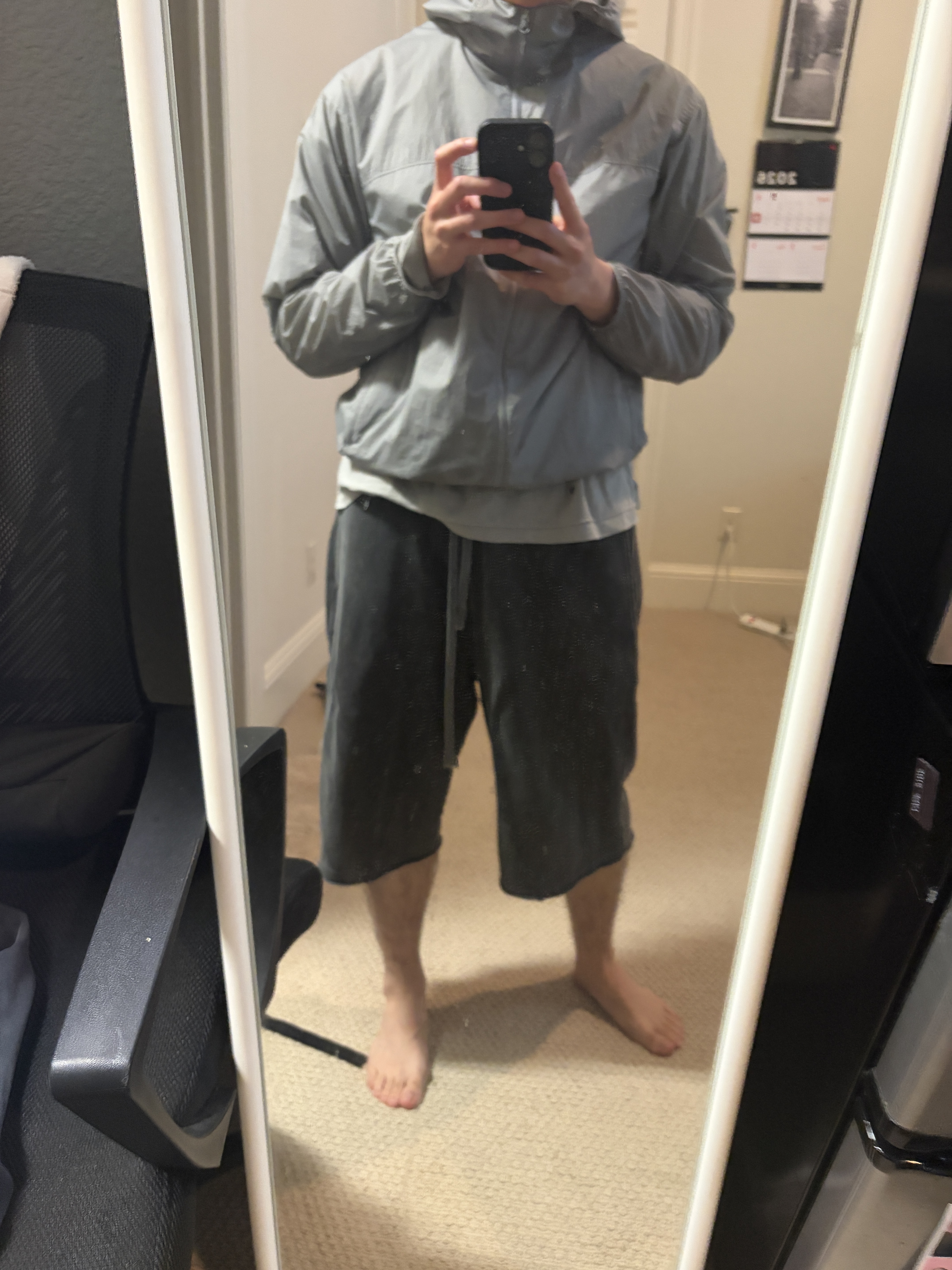Polyteru Human Index Human 1/2 Sweat Pants Charcoal 착용 스타일