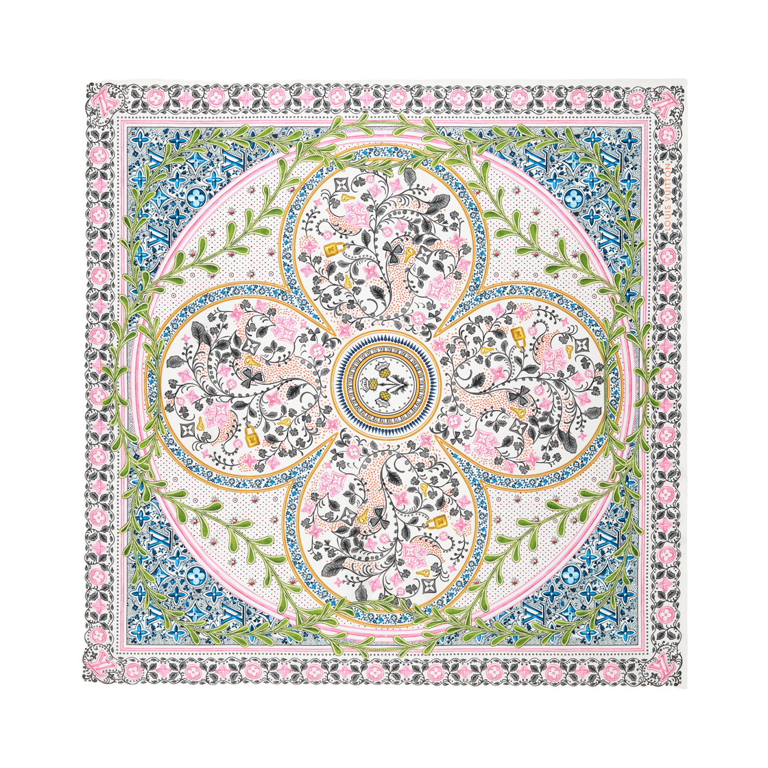 M98389 (W) Louis Vuitton Summer Garden Square 90 Blue