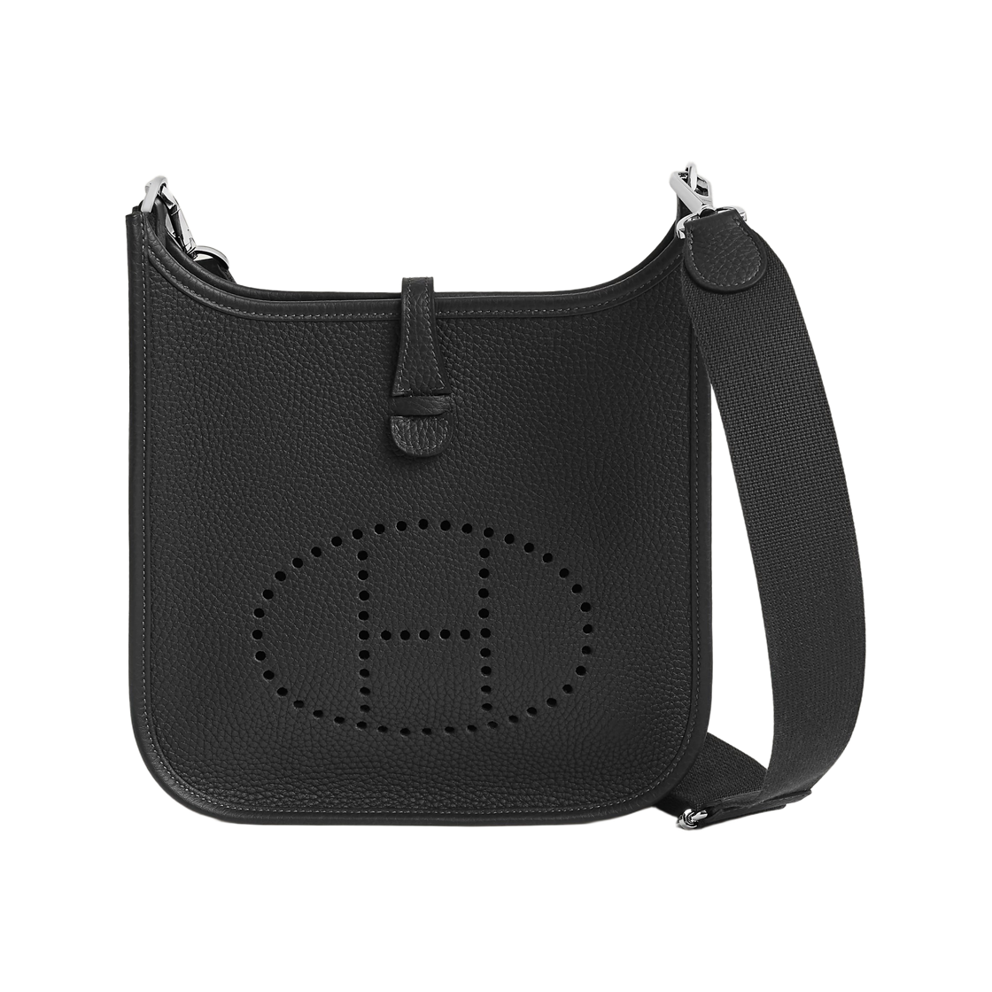 H087941CK89 Hermes Evelyne 23 Poche III Bag Clemence & Palladium Noir