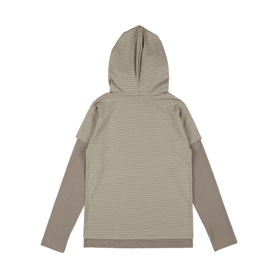 (W) 팬시 클럽 스트라이프 레이어드 후드 베이지((W) Fancy Club Striped Layered Hood Beige) - 2