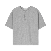 noun Henley Neck T-Shirts Melange Gray