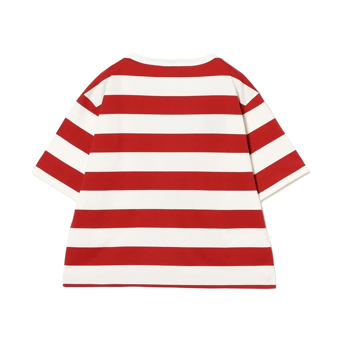 (W) 빔즈 보이 x 라코스테 보더 숏슬리브 티셔츠 레드((W) Beams Boy x Lacoste Border Short Sleeve T-Shirt Red) - 2