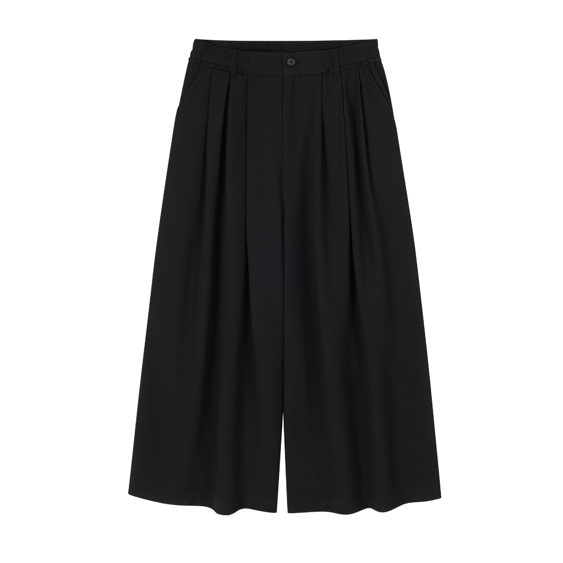 송지오 옴므 멀티 턱 스트링 크롭 와이드 팬츠 블랙(SONGZIO HOMME Multi Tuck String Crop Wide Pants Black)