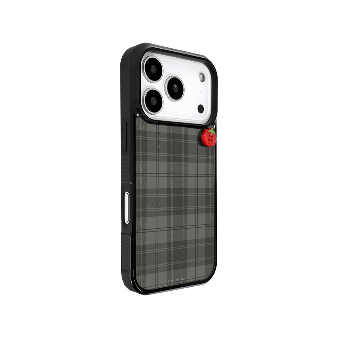 나인틴프라이데이 토마토 단추 패턴 맥세이프 에폭시 케이스 - 그레이 체크(NINETEENFRIDAY Tomato Button Pattern Magsafe Epoxy Case - gray check) - 3