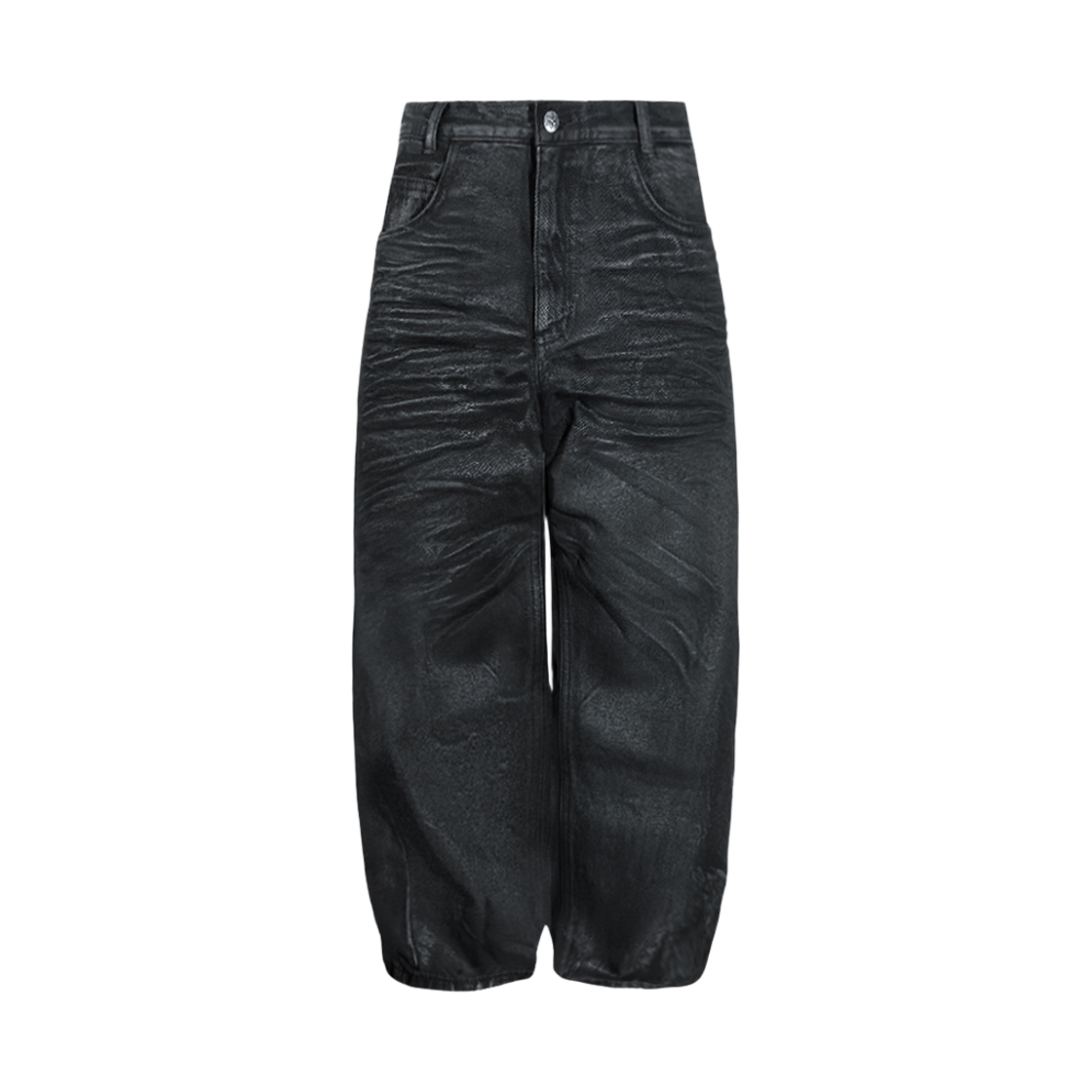 에이엑스커넥션 왁스 커브드 와이드 배기 데님 팬츠(AX CONNECTION Waxed Curved Wide Baggy Denim Pants)