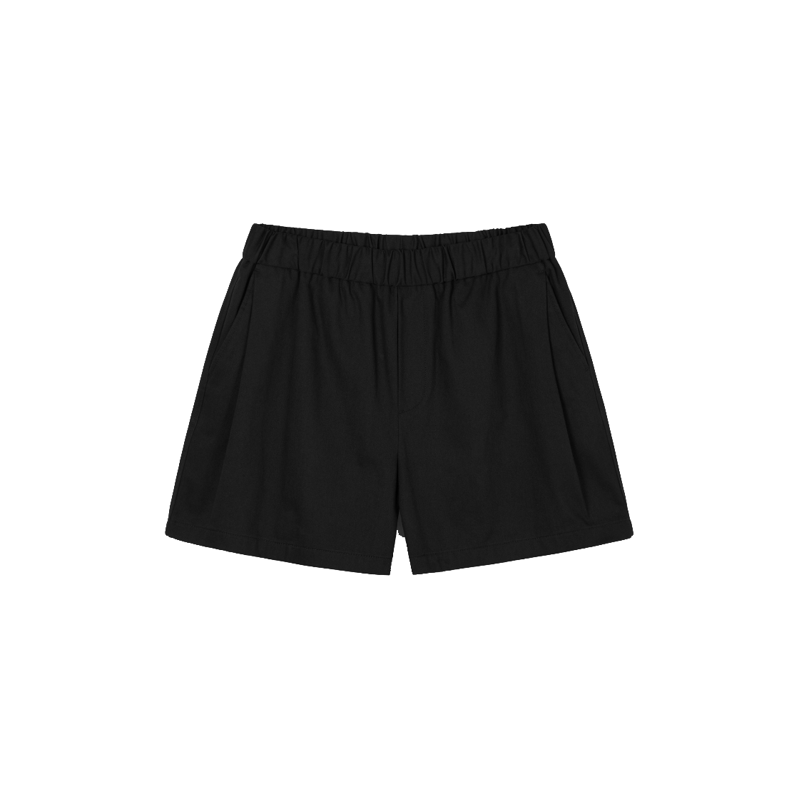 티엔지티 코튼 엘라스틱 웨이스트 숏 팬츠 블랙(TNGT Cotton Elastic Waist Shorts Black)