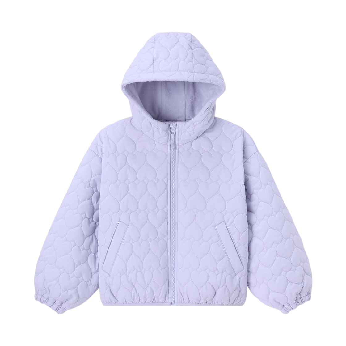 (키즈) GU 웜 패디드 하트 퀼티드 자켓 라이트 퍼플((Kids) GU Warm Padded Heart Quilted Jacket Light Purple)