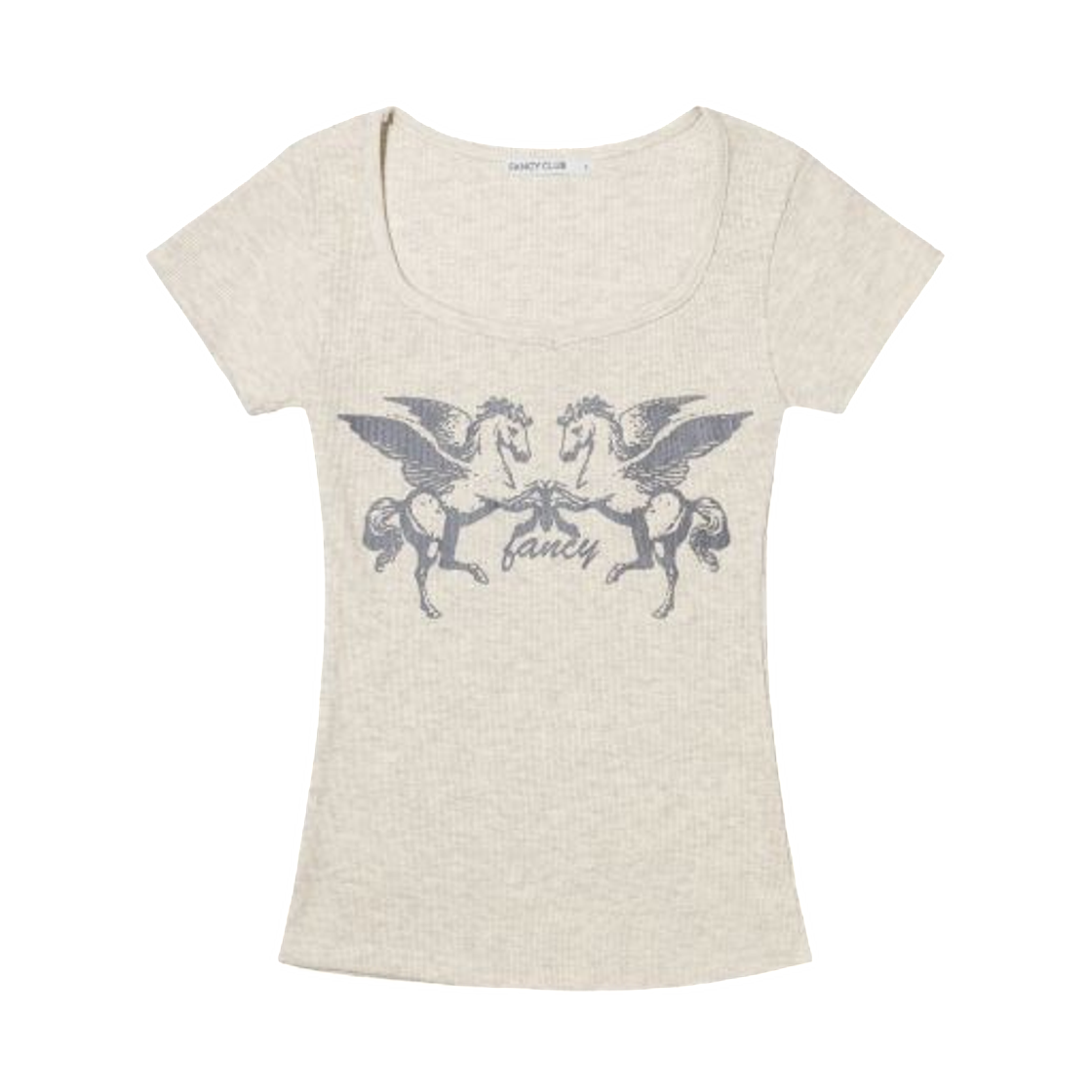 F26QB058OT (W) Fancy Club Pegasus Ribbed Top Oatmeal
