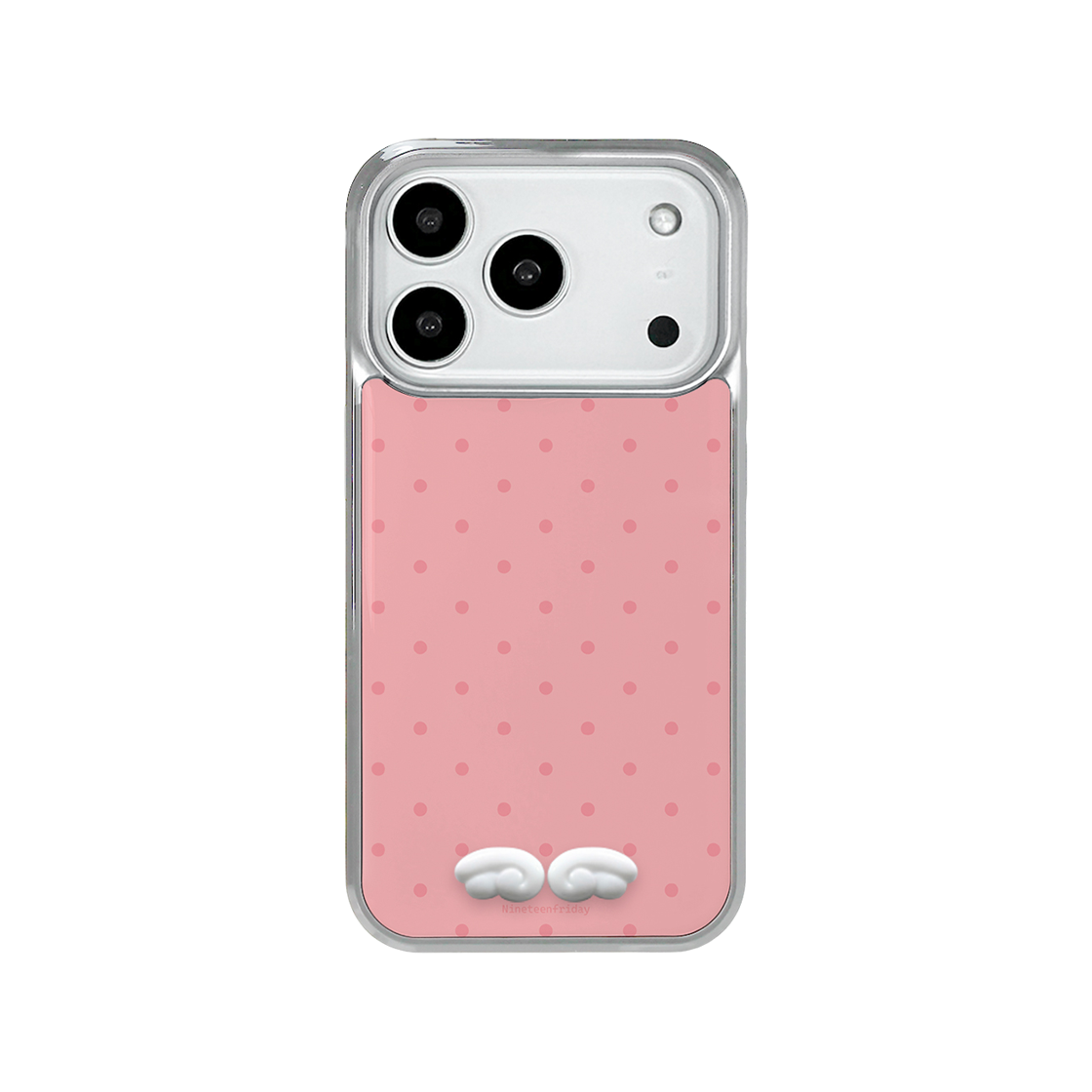 0023 NINETEENFRIDAY 3D Angel Dot Silver Magsafe Epoxy Case - PINK