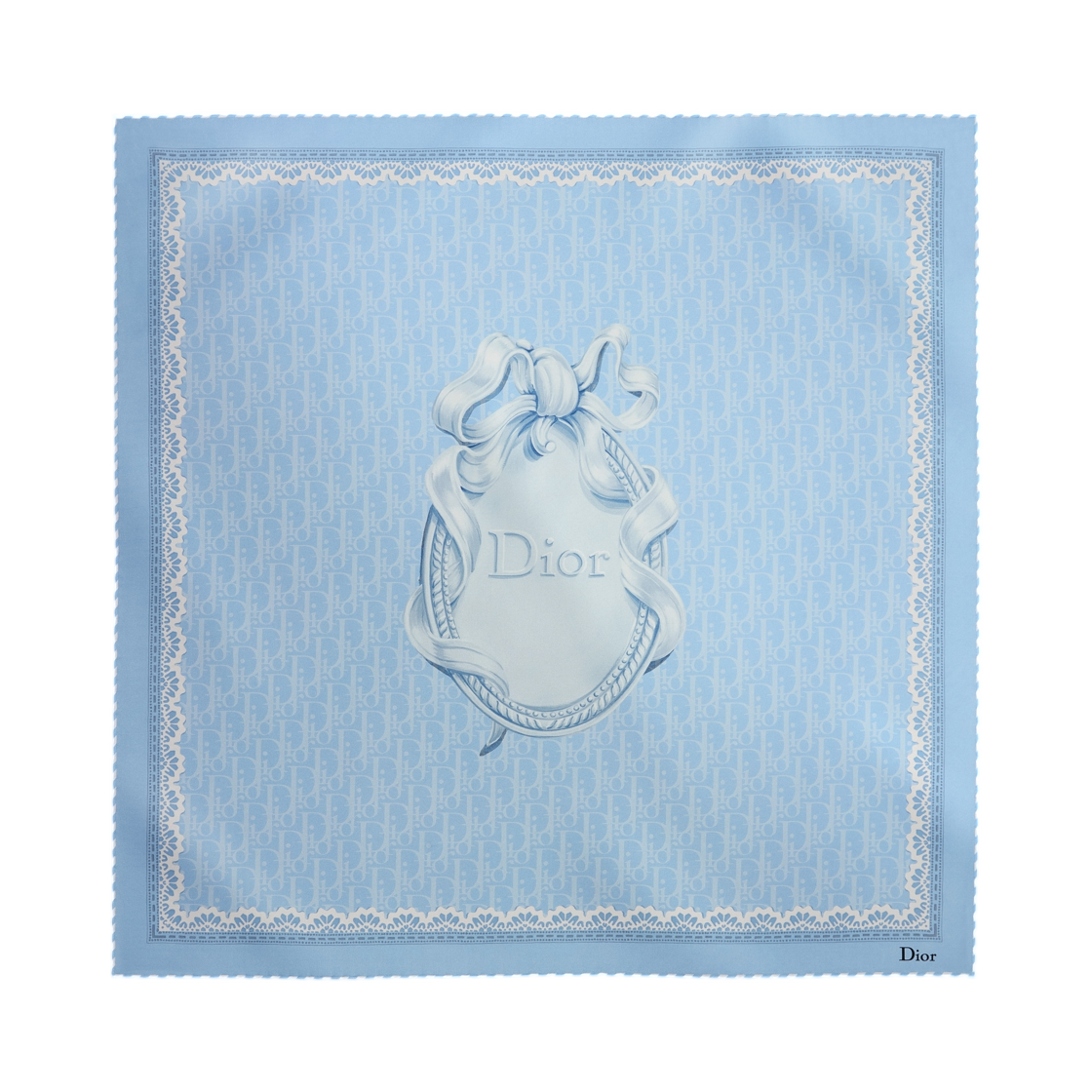 62TC070S6045-C513 (W) Dior Medallion Square 70 Scarf Silk Twill Light Blue