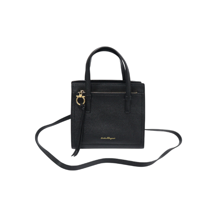 페라가모 21 F478 블랙 카프스킨 에이미 스몰 탑핸들 2WAY(Ferragamo 21 F478 Black Calfskin Amy Small Top Handle 2-Way Bag) - 1
