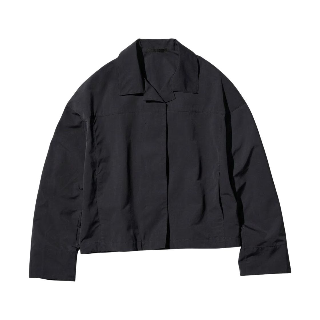 483810-09 (W) Uniqlo Open Collar Short Jacket Black