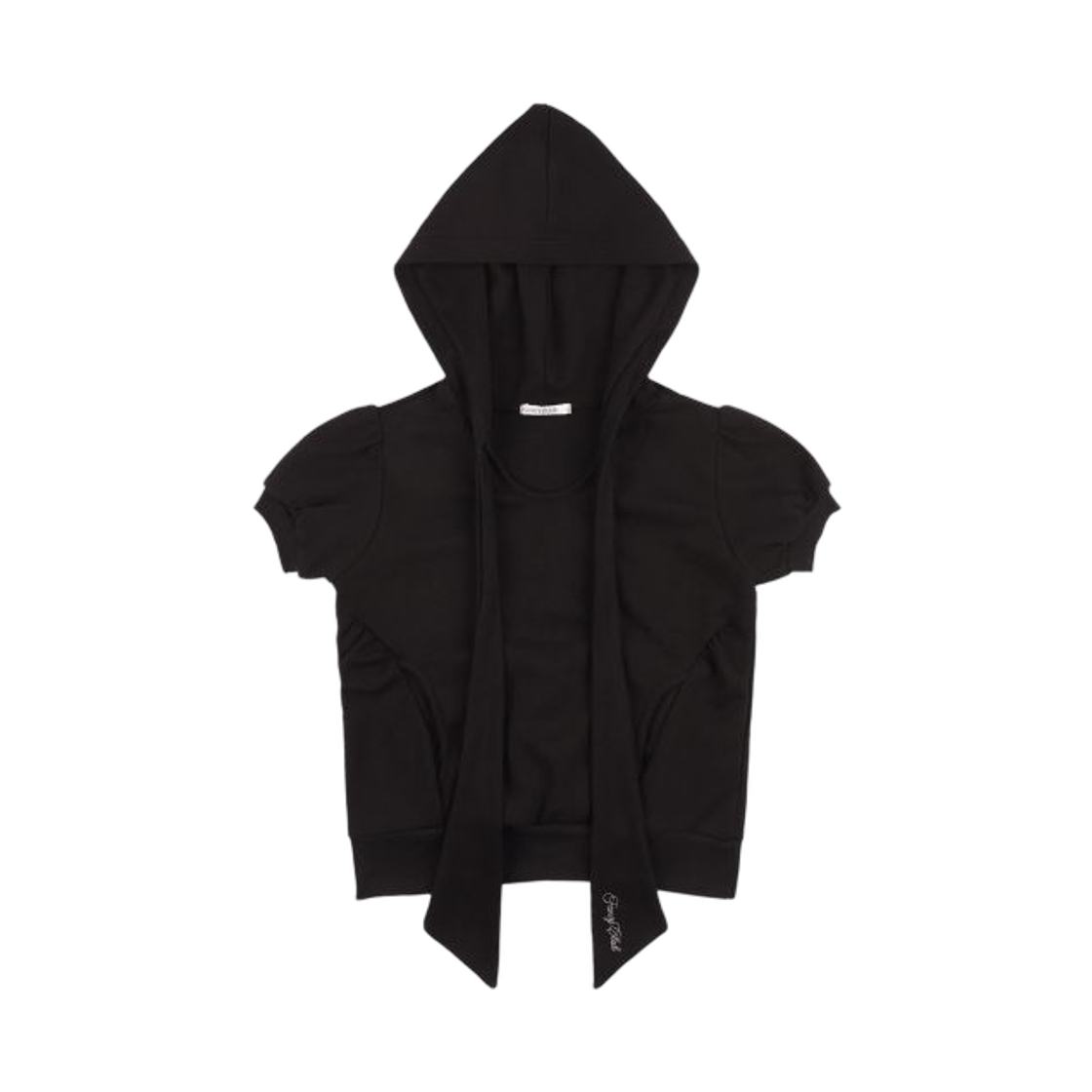 (W) 팬시 클럽 퍼프 라운드 스카프 후디 블랙((W) Fancy Club Puff Round Scarf Hoodie Black)