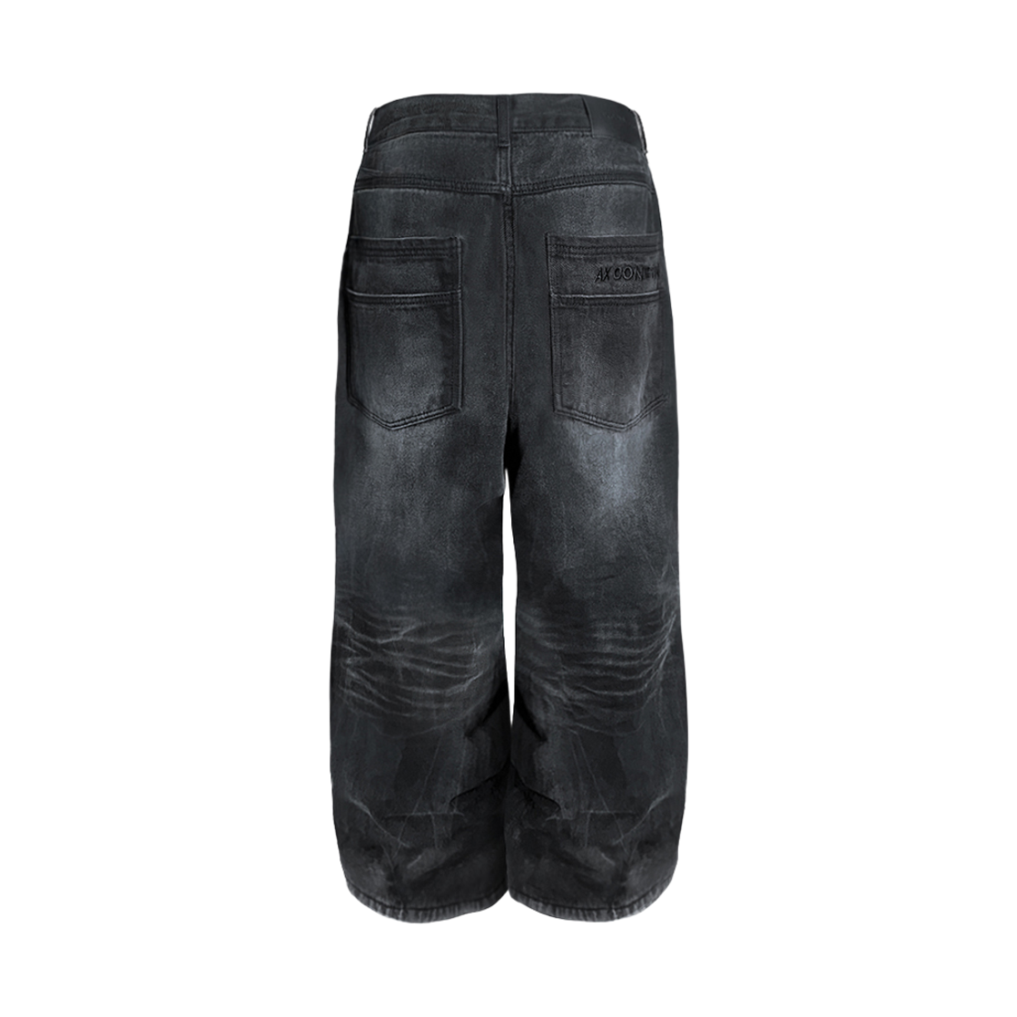 에이엑스커넥션 엔지니어드 오일 워싱 와이드 배기 데님 팬츠 블랙(AX CONNECTION Engineered Oil Washed Wide Baggy Denim Pants Black) - 2