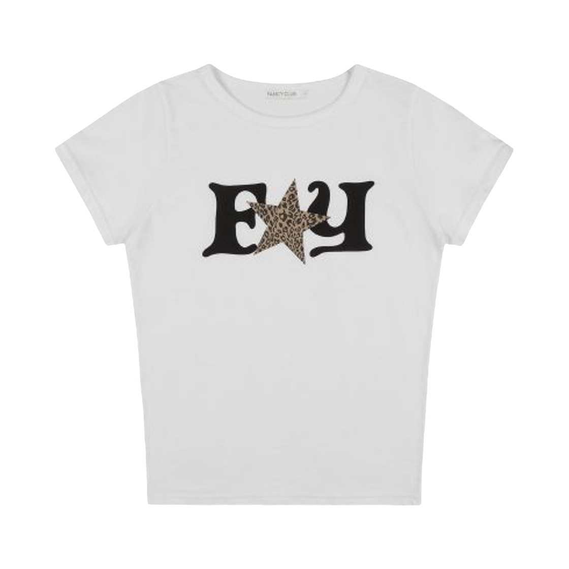 (W) 팬시 클럽 FY 레오파드 티셔츠 화이트((W) Fancy Club FY Leopard T-Shirt White)