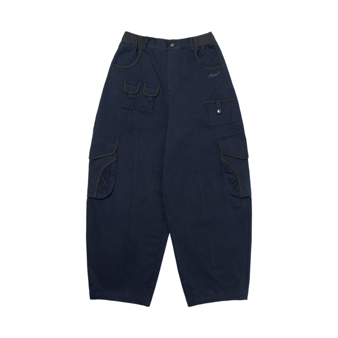 (W) 팬시 클럽 카고 워크 벌룬팬츠 네이비((W) Fancy Club Cargo Work Balloon Pants Navy)