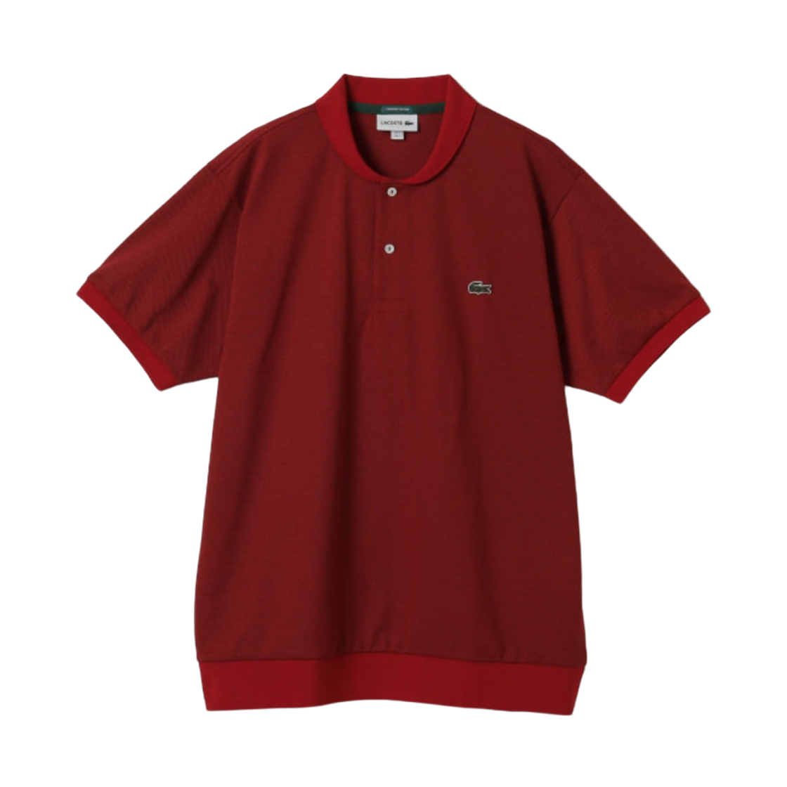 빔즈 골프 x 라코스테 숄 칼라 폴로 셔츠 레드(Beams Golf x Lacoste Shawl Collar Polo Shirt Red)