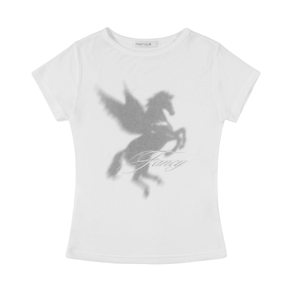 F26QB070WH (W) Fancy Club Shadow Pegasus T-Shirt White