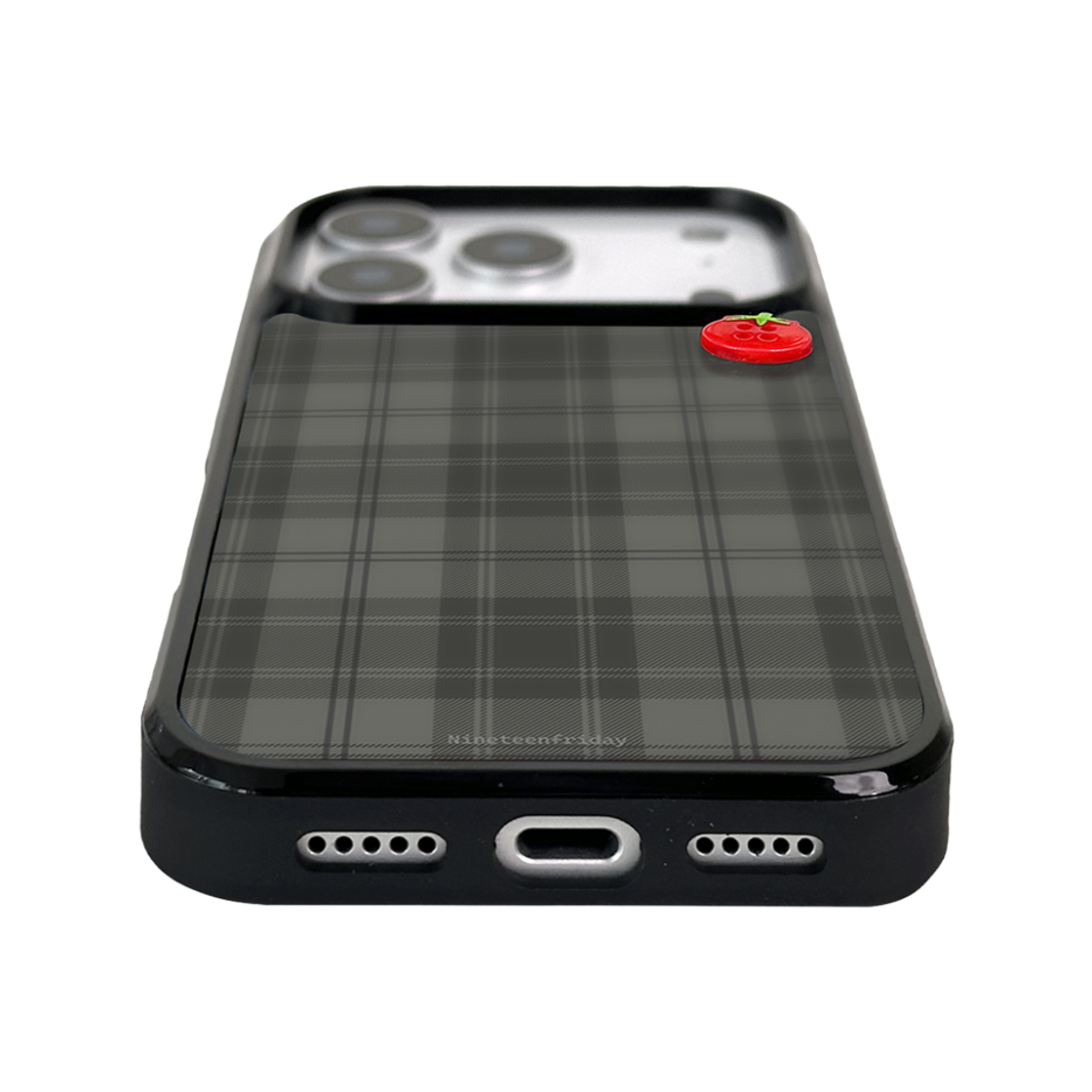 나인틴프라이데이 토마토 단추 패턴 맥세이프 에폭시 케이스 - 그레이 체크(NINETEENFRIDAY Tomato Button Pattern Magsafe Epoxy Case - gray check) - 4