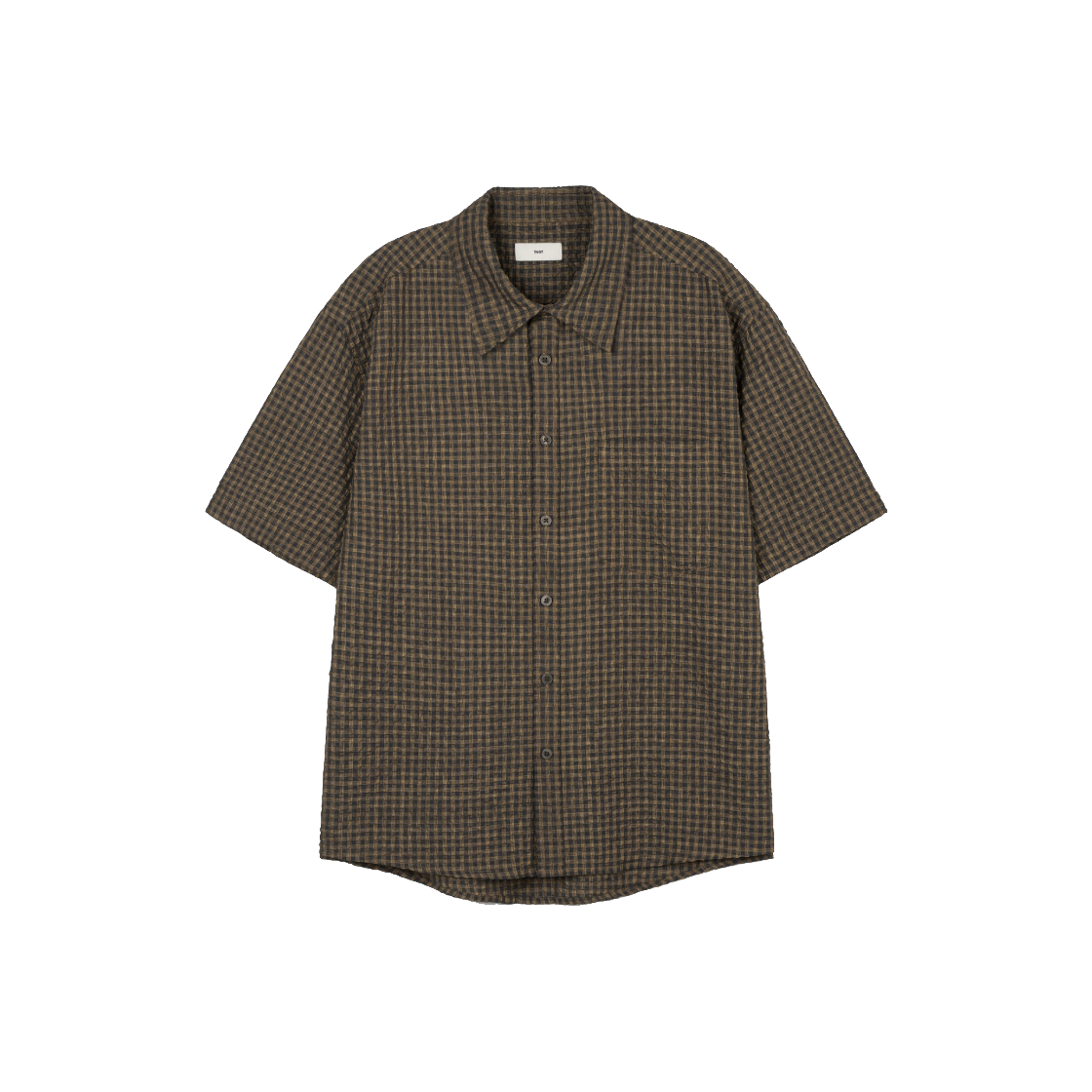 티엔지티 시어서커 마이크로 체크 셔츠 브라운(TNGT Seersucker Micro Check Shirt Brown)