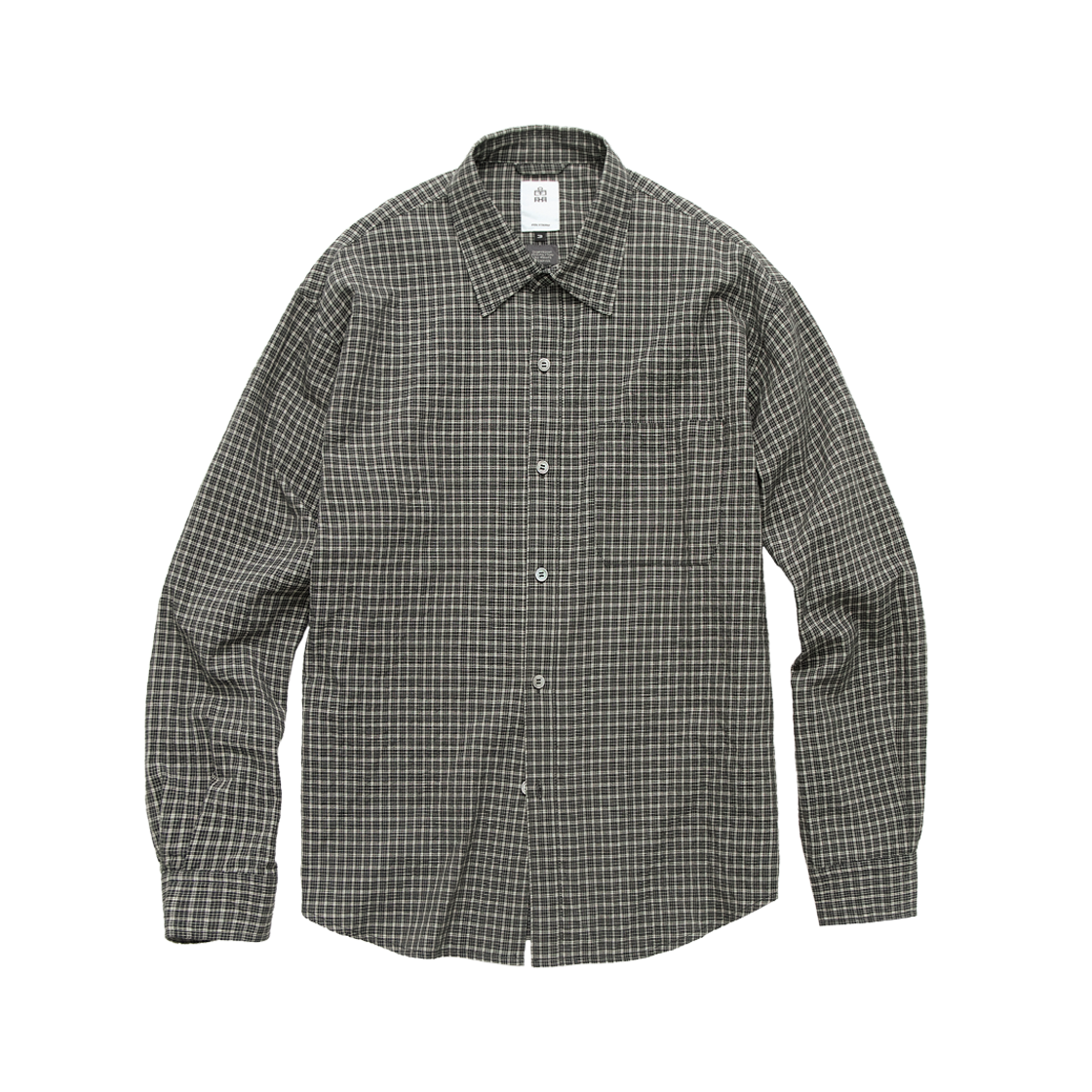 폴리테루 루즈드 체크 셔츠 차콜 베이지(Polyteru Loosed Check Shirts Charcoal Beige)