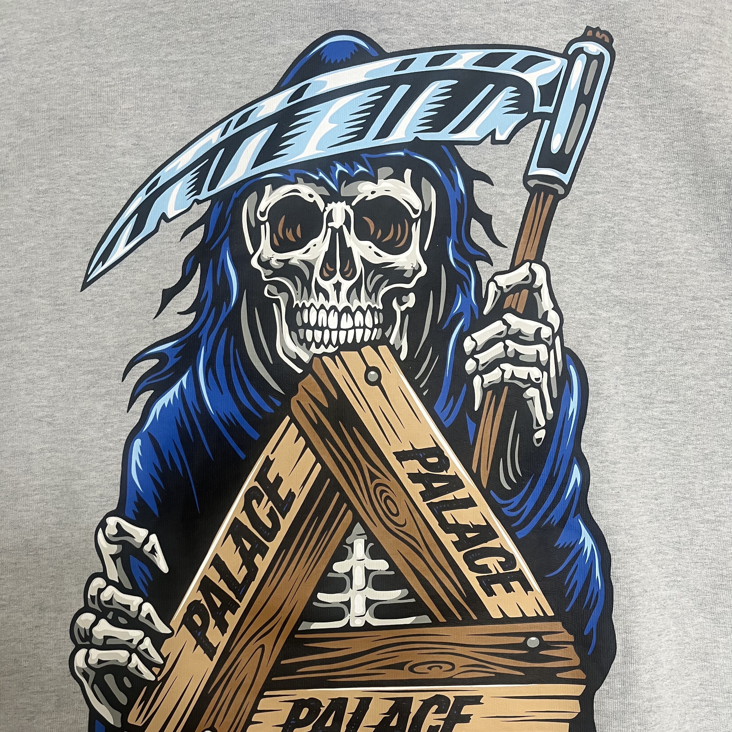 Palace Reaper Hood Grey Marl - 23FW 착용 스타일
